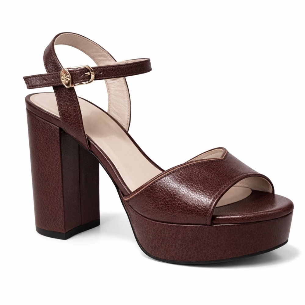 Leather Platform High Heel Pumps Ankle Strap 11cm 10501 Felipe Rivera